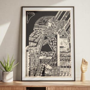 ボストンの歴史的な都市地図、白黒のボストンのアートプリント、抽象的な建築イラスト、都市の壁装飾ポスター