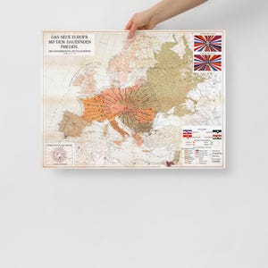 Vintage Map – “Das Neue Europa” | Retro Futuristic European Union Map | Austro-Hungarian Utopia | Alternative History Historical Poster