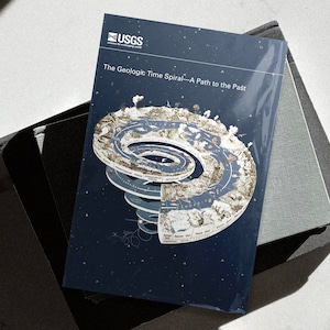 Infografica sulla spirale temporale geologica per l'aula a cura dell'USGS per studenti di geografia e geologia / Arte murale educativa