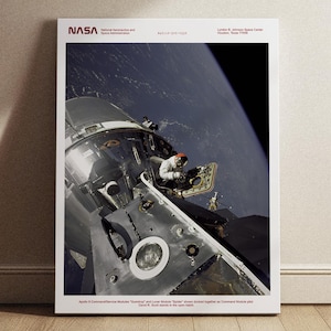 Apollo 9 Moon Mission with Command and Lunar Module - Pilot David Scott at the hatch Poster | NASA Red Number photo | Poster
