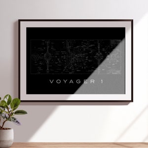 Poster du plan ultra détaillé du vaisseau spatial Voyager 1 | Art mural inspiré de la NASA et de Carl Sagan