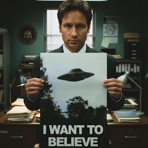 I Want to Believe poster from X-Files From Fox Mulder and Dana Scully office image 6
