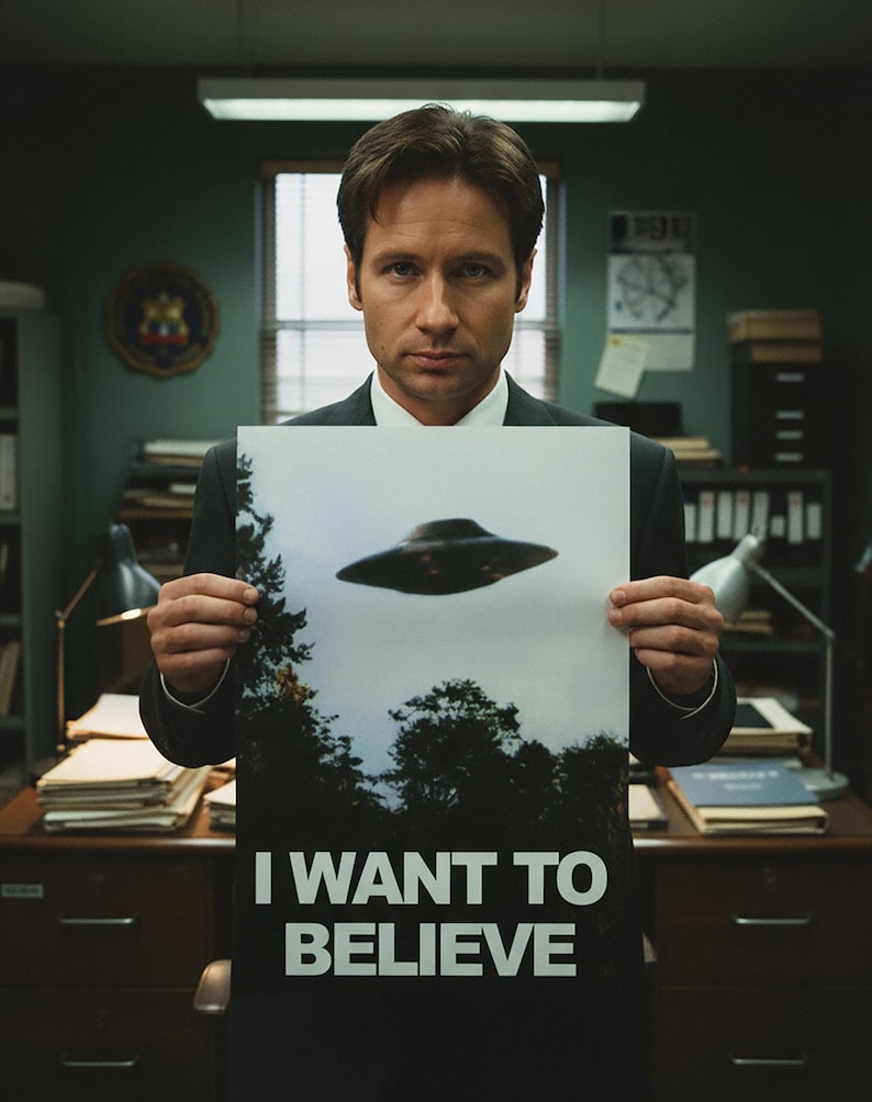 I Want to Believe poster from X-Files From Fox Mulder and Dana Scully office image 6