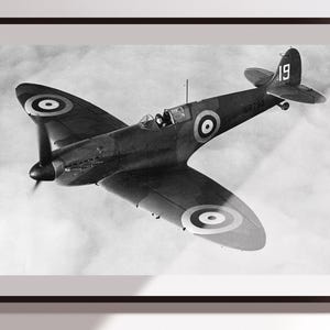 Supermarine Spitfire UK Royal Air Force World War II historical fighter aircraft photo poster