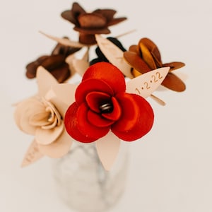 Leather Rose with Date or Initial | Leather Rose | Anniversary gifts for him | Anniversary gifts for her | 3rd year anniversary gift