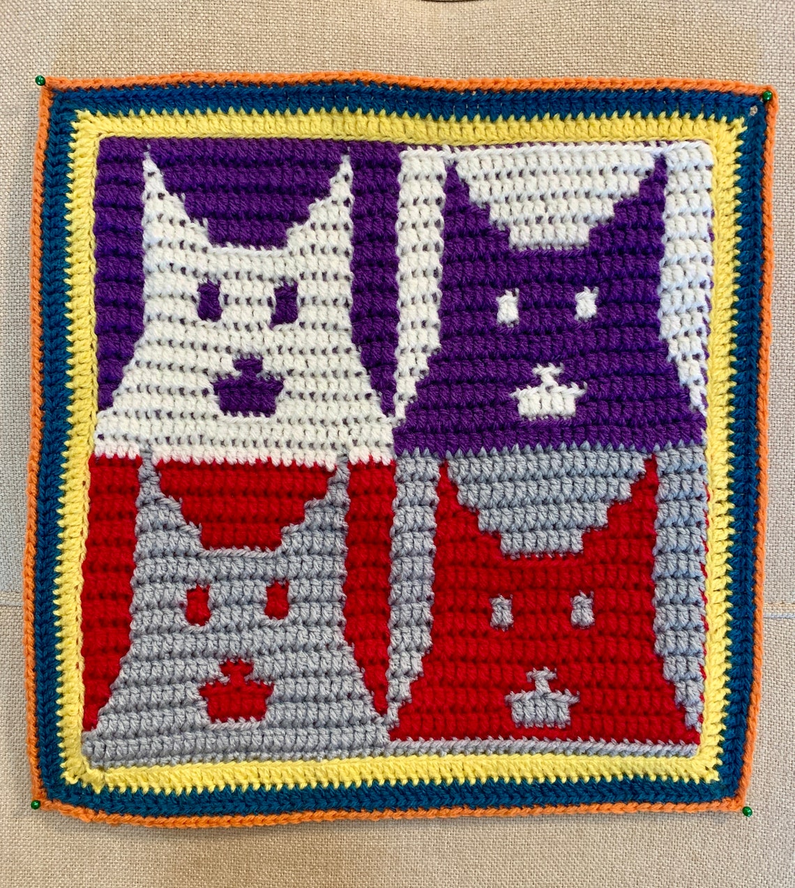 Popart Cats Mosaic Crochet Patterns Charts Only Etsy