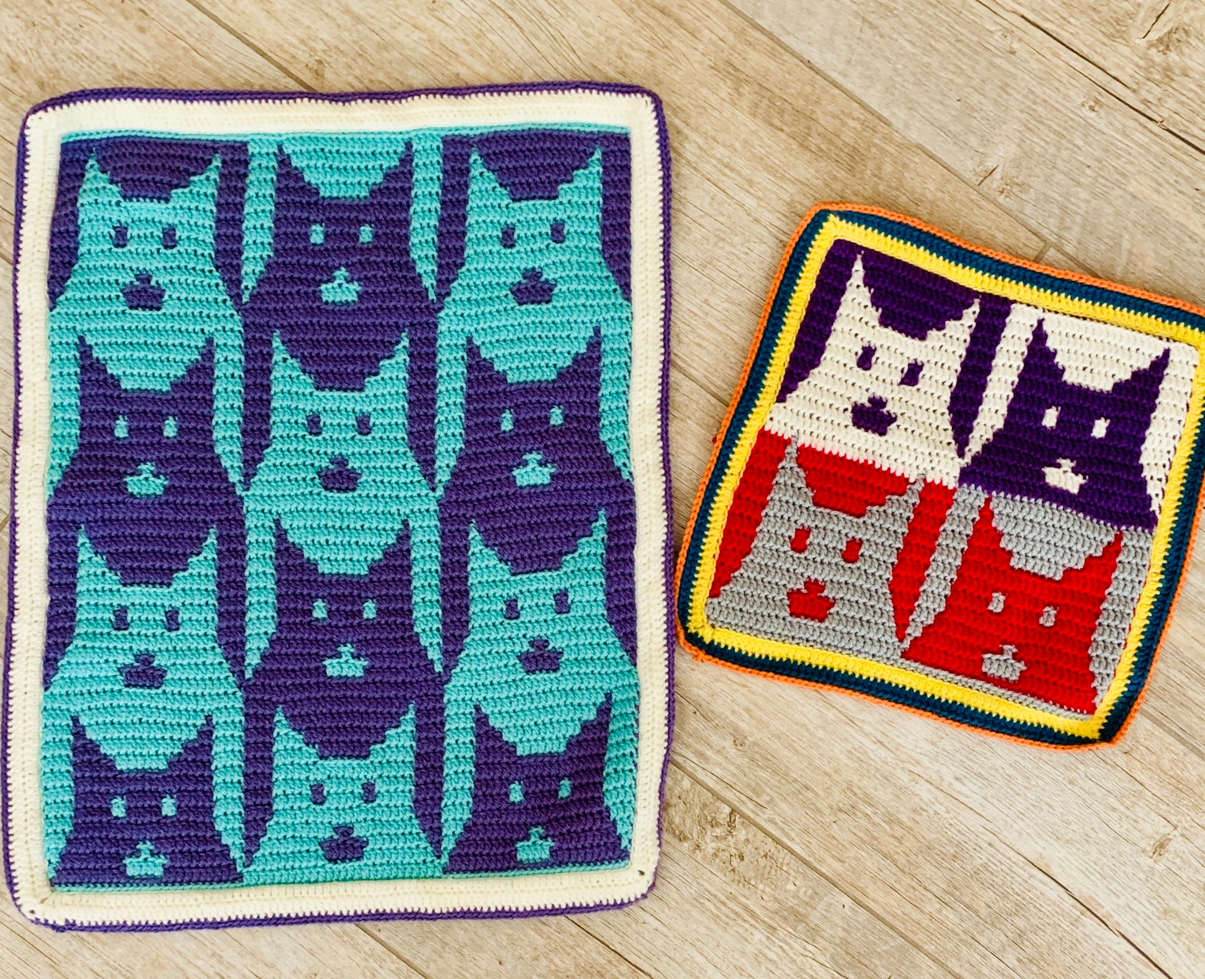 Popart Cats Mosaic Crochet Patterns Charts Only Etsy Canada