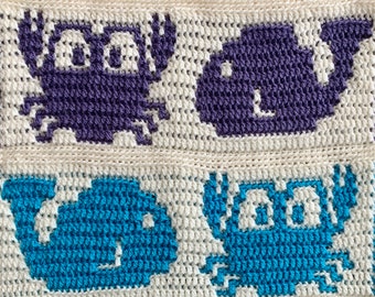 Sea Creatures Mosaic Crochet Patterns - graphiques uniquement