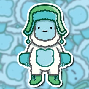 Yeti Snowboarder Charakter Sticker
