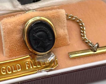 Vintage 14K Gold FILLED Cameo Tie Pin