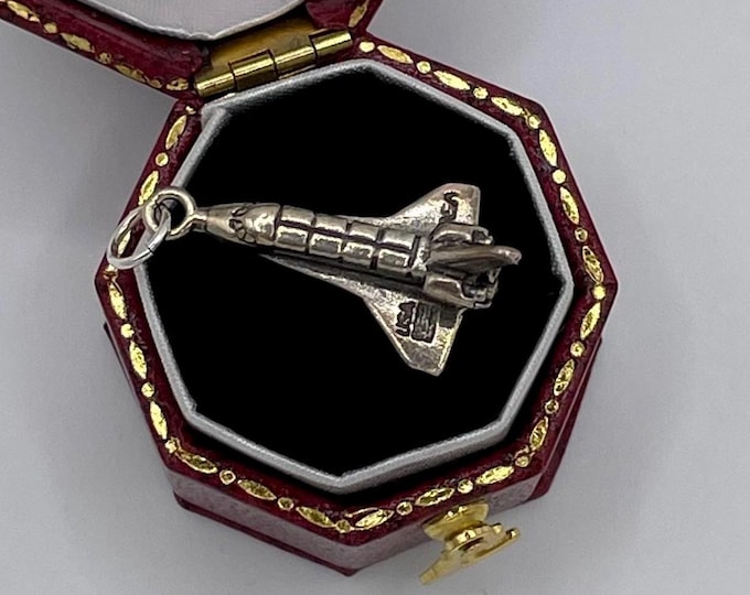 Vintage 925 Sterling Silver Jet Charm Pendant Estate Jewelry