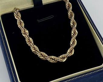 Gold Toned Vintage MONET Rope Bracelet Chain Estate Jewelry 7”