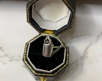 Vintage 925 Sterling Silver Watering Can Charm Pendant Estate Jewelry