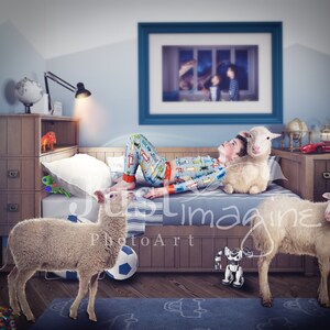 Counting Sheep Digital Background, Sheep, Bedroom, Dream,