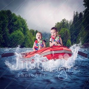 River Rafting Digital Background, River Rafting, Boat, Canoe, River
