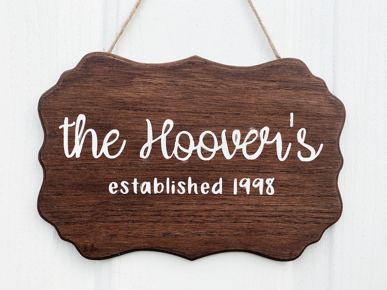 Last Name Door Hanger Personalized Door Sign Last Name Door Sign, Personalized Outdoor Home Hanger Personlized Wood Door Hanger