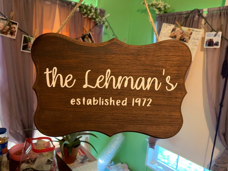 Last Name Door Hanger Personalized Door Sign Last Name Door Sign, Personalized Outdoor Home Hanger Personlized Wood Door Hanger