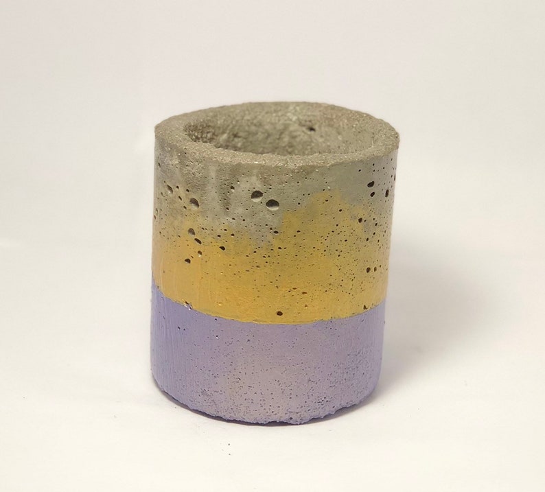 Concrete Metallic Purple /& Gold ToothbrushPaste Holder