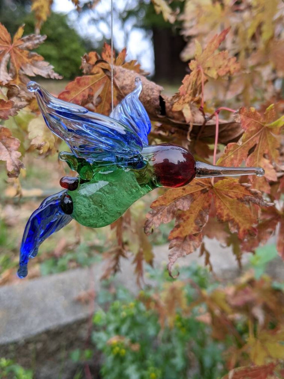 Cremation Glass Hummingbird Memorial Suncatcher Ashes Etsy