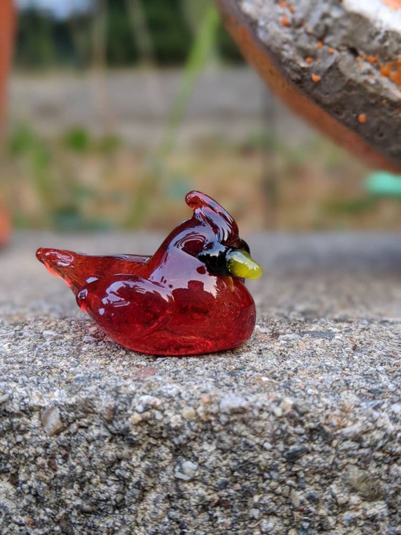 Cremation Glass Cardinal Bird Memorial figurine Ashes Etsy