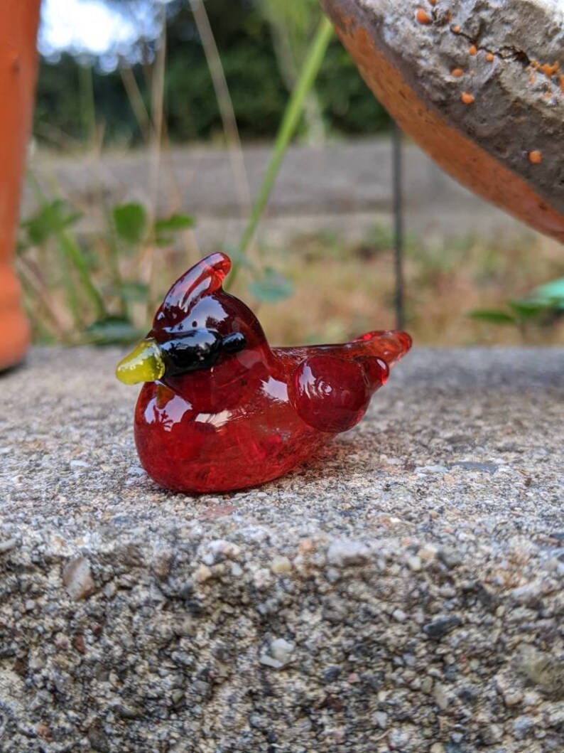 Cremation Glass Cardinal Bird Memorial figurine Ashes Etsy