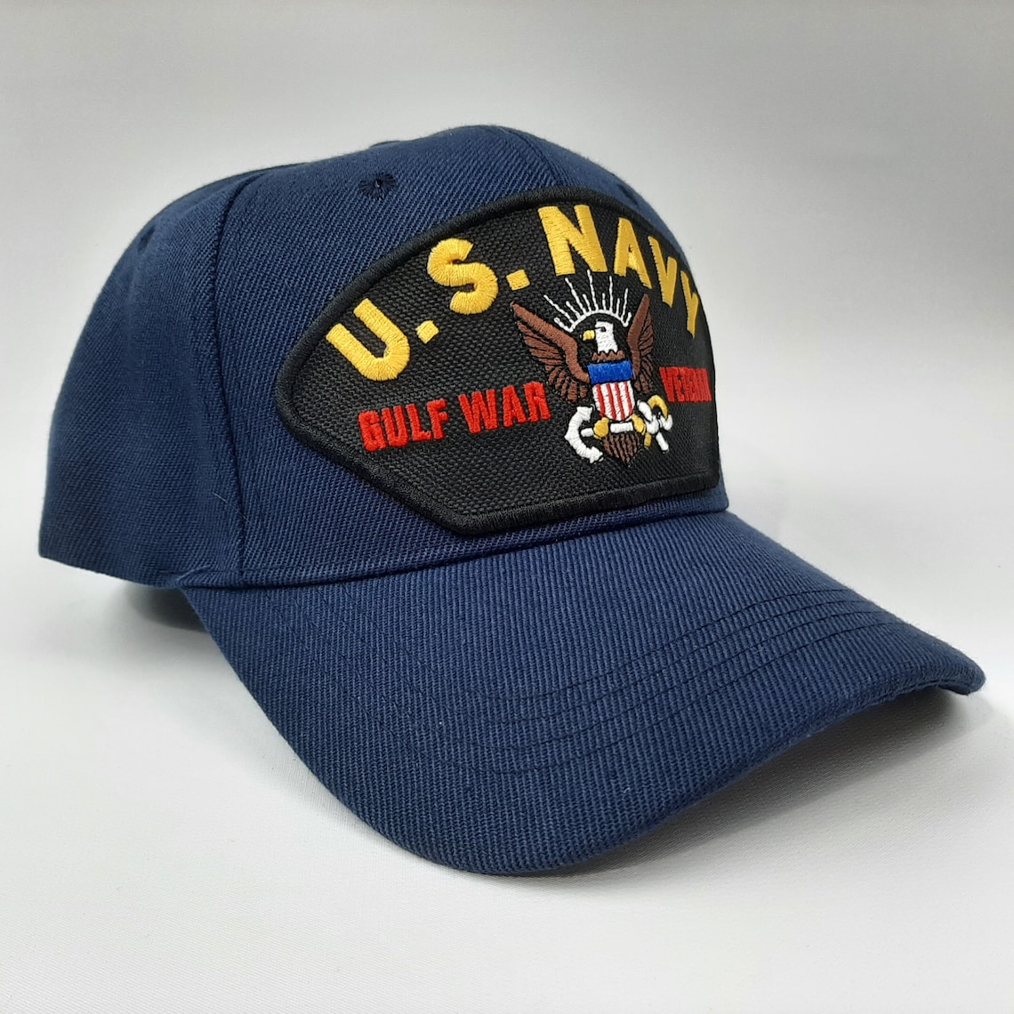 Gulf War Veteran Navy Men's Ball Cap Hat Blue Embroidered Etsy