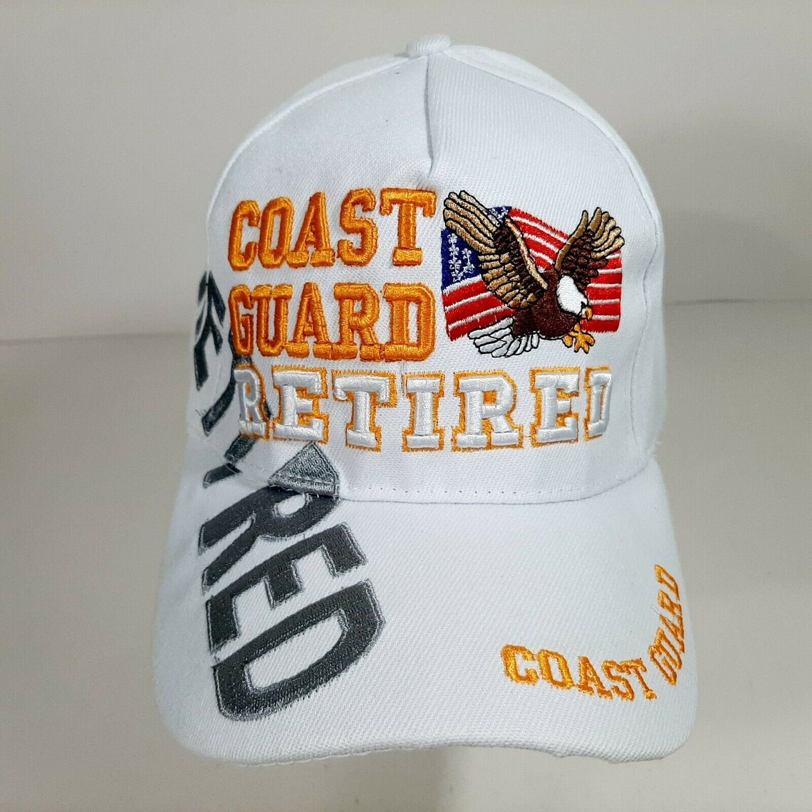 Coast Guard Retired Men's Ball Cap White Embroidered Etsy