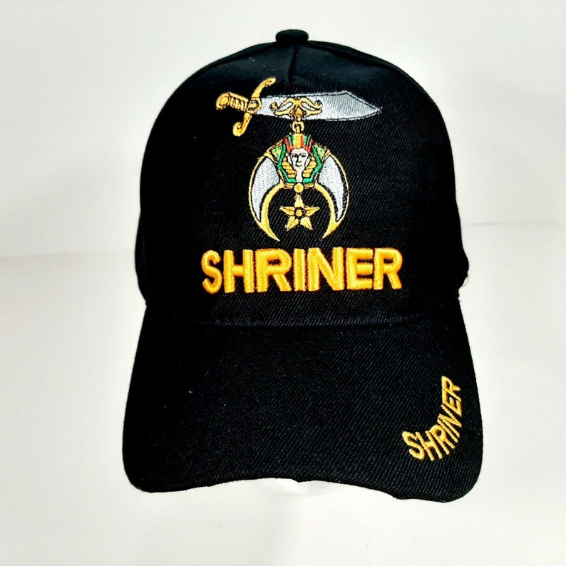Shriner Men/'s Ball Cap Hat Black Embroidered Acrylic