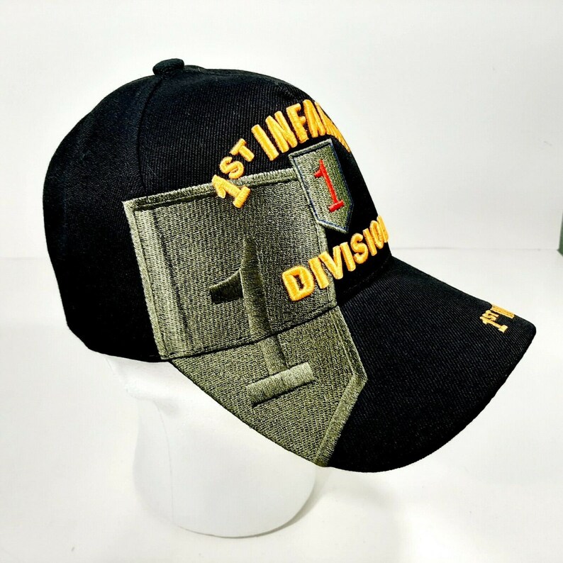 US Army 1st Infantry Division Men/'s Ball Cap Hat Black Acrylic Embroidered