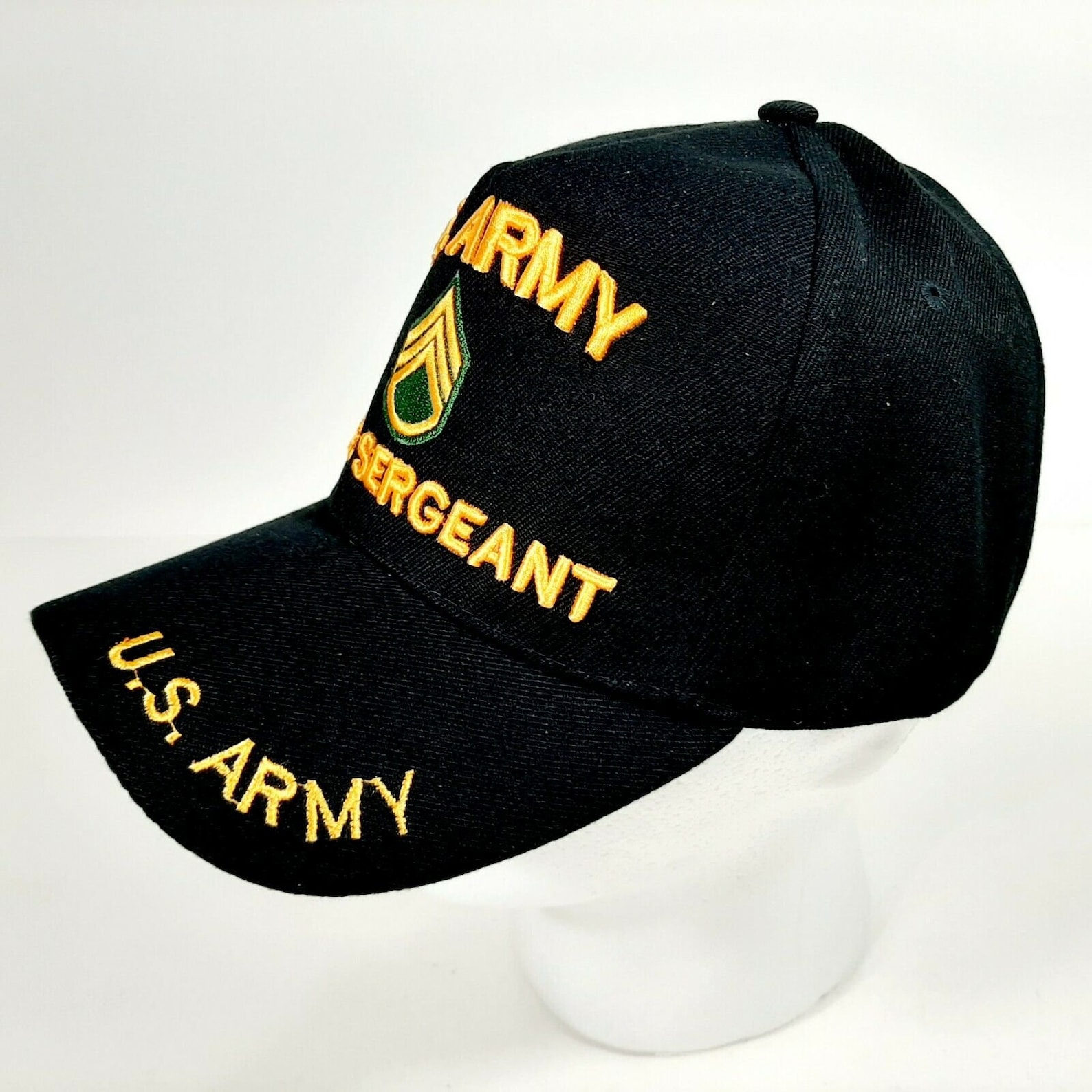 US Army Staff Sergeant Men's Ball Cap Hat Black Etsy