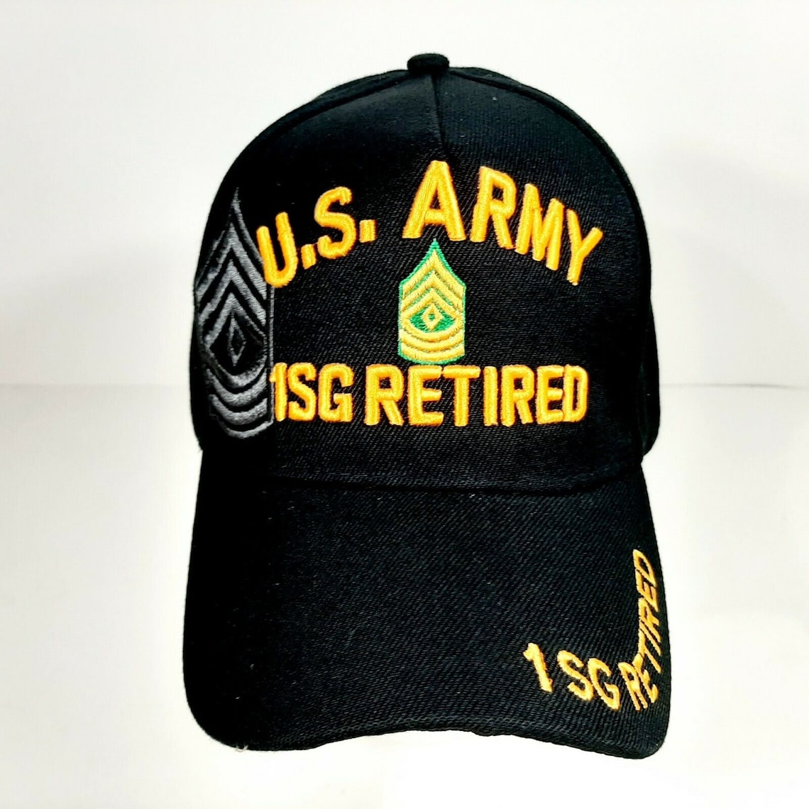 US Army 1SG Retired Men's Ball Cap Hat Black Embroidered Etsy