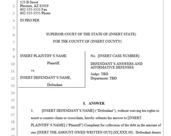 Response to Creditor Lawsuit - Buy time if you've been sued for a debt/loan!