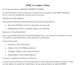 Template DMCA Counter-Notice - Don't take copyright answers lying down!