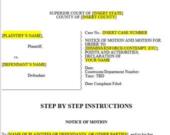 Modello di mozione e avviso di mozione