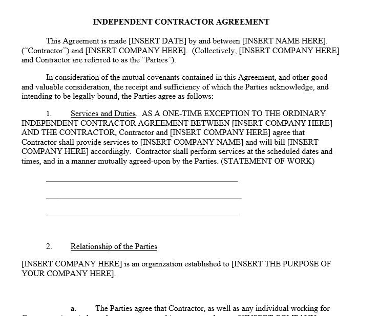 Independent Contractor Agreement Etsy Independent Contractor Agreement Etsy