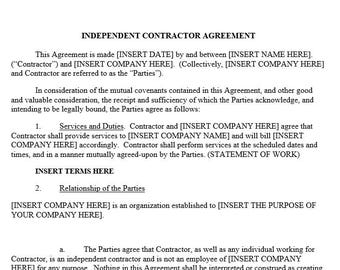 Independent Contractor Agreement