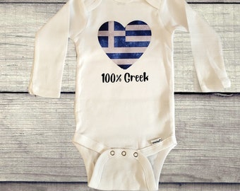 100% Greek Baby Bodysuit, 100 Percent Greek Baby Outfit, Greek Baby gifts