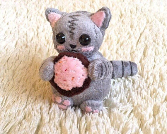 cat with stuffed animal