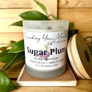 Sugar Plum Soy Candle | Handmade Candle | 10oz Jar | Cotton Wicked | Great Gift Ideas
