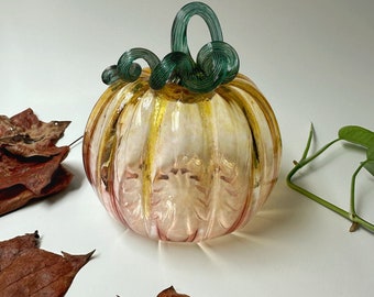 Sunset Orange Glass Pumpkin