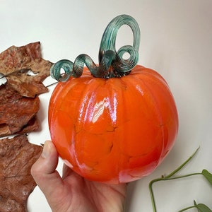 Classic Orange Glass Pumpkin