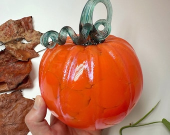 Classic Orange Glass Pumpkin