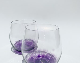 Purple Stemless Wine Glass