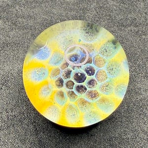1.12 Inch Silver Fume Honeycomb Glass Marble || Handmade using Borosilicate Glass and Silver
