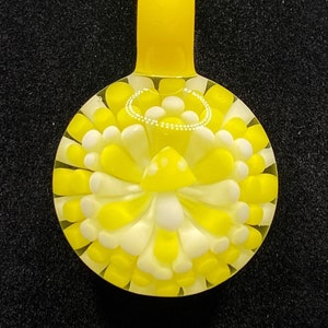 Blown Glass Mushroom Necklace Yellow || Borosilicate Glass Pendant Lampwork || Mushroom Jewelry || Magic Mushroom Pendant