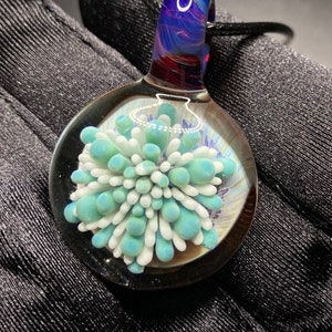 Borosilicate Pendant with a Implosion Dot Pattern || Heady Hand Blown Glass Pendant