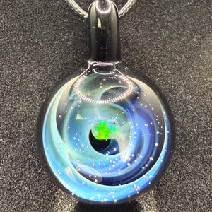 Opal Galaxy Glass Pendant || Hand Blown Borosilicate Necklace | One of a Kind Heady Glass Jewelry