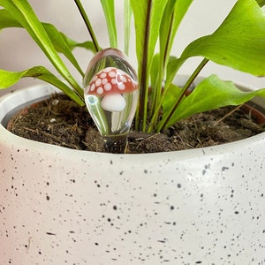 Glass Mushroom Plant Stakes - Miniature Fairy Garden Accessories Unique Plant Lovers Gift - Mushroom Decor - Indoor Garden Decor