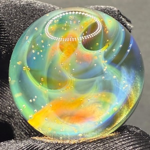 Borosilicate Glass Art Marble 1.02 Inch || Silver Fume Spiral || Galaxy Space Marble || Heady Boro Glass || Handmade Marbles