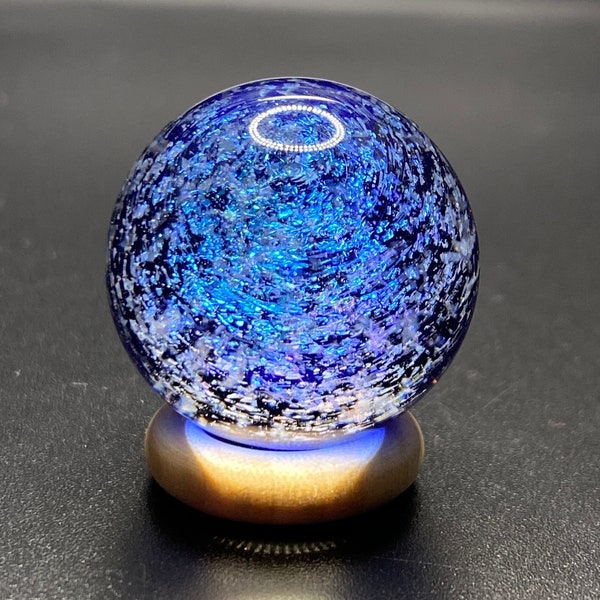 Borosilicate Glass Marble with Dichroic Spiral 1.03 Inches || Heady Glass Marble || Handmade Marble Art Glass || Hand Blown Galaxy Marble